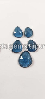 London Blue Topaz Rose Cut Slices